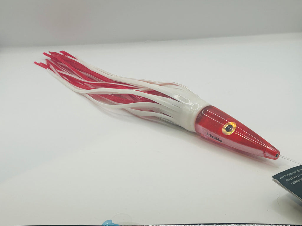 Schneider Lures 11” Streaker Red Insert Skirted in White over Red New