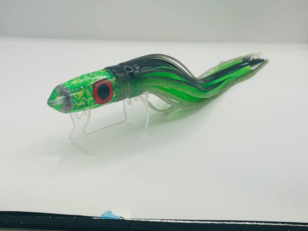 KC Lures - 9”  Green Natural Shell Insert Single Hole Bullet New Skirts
