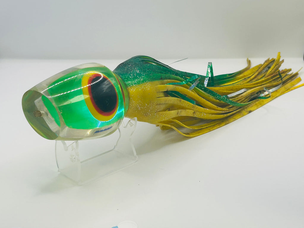 Vintage 14" Braid "Marlin Maniac" Pear Shape Lure - Green Foil Insert