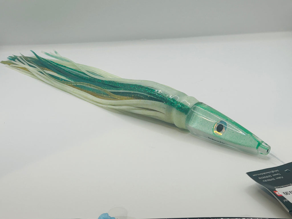Schneider Lures 11” Streaker White Insert Skirted in White Over Green/Gold New