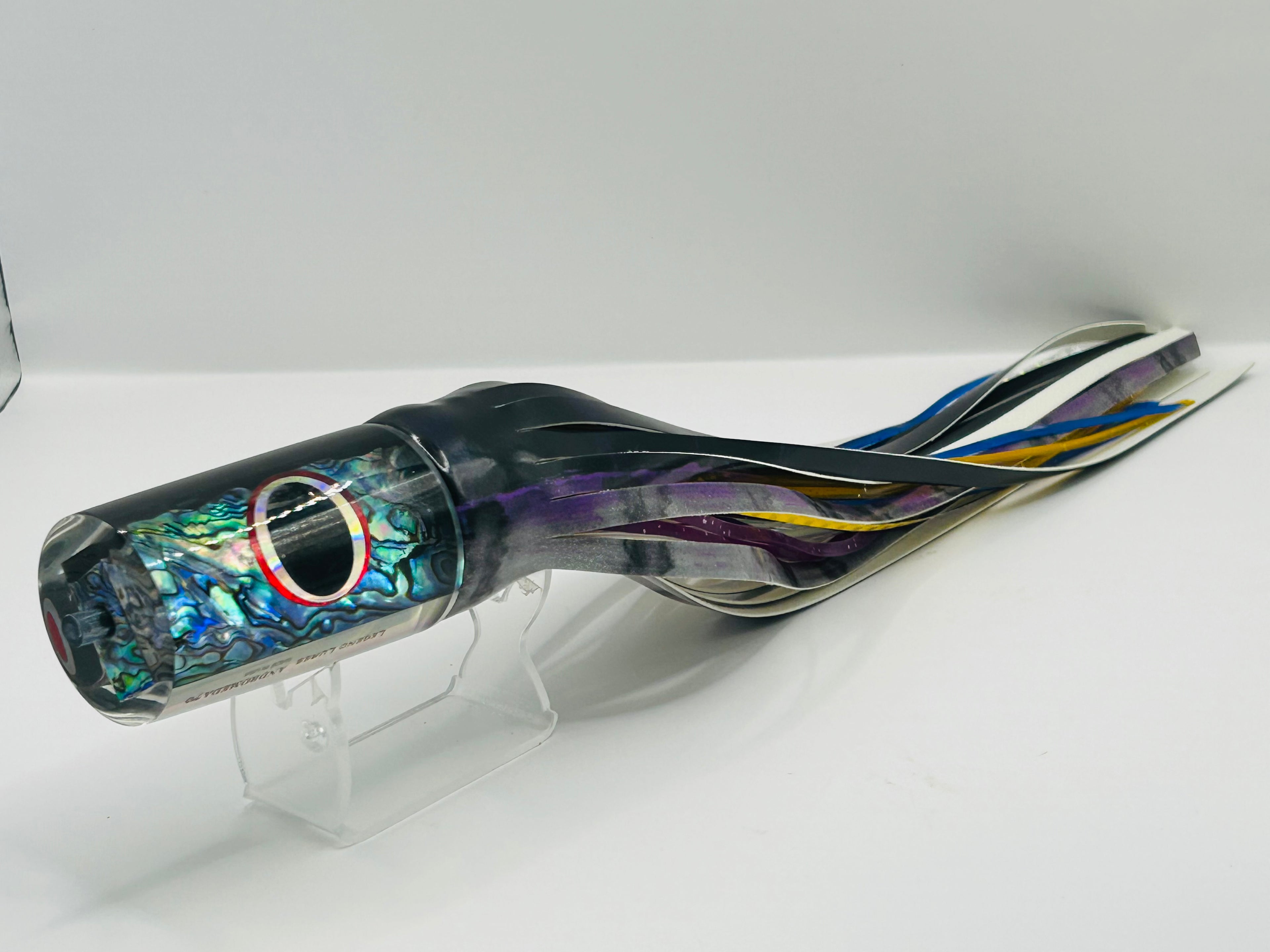 Legends Lures Andromeda 70 16” Skirted w/Firetailz Purple Drip New.