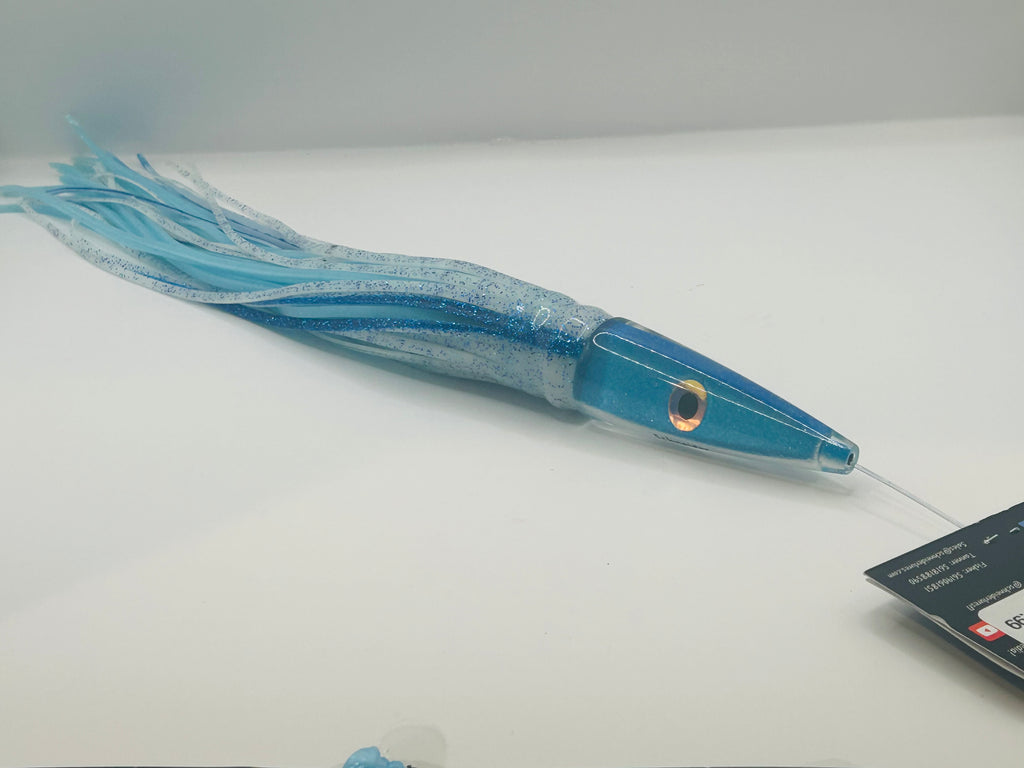 Schneider Lures 11” Streaker Light Blue Insert Skirted in White Over Blue New