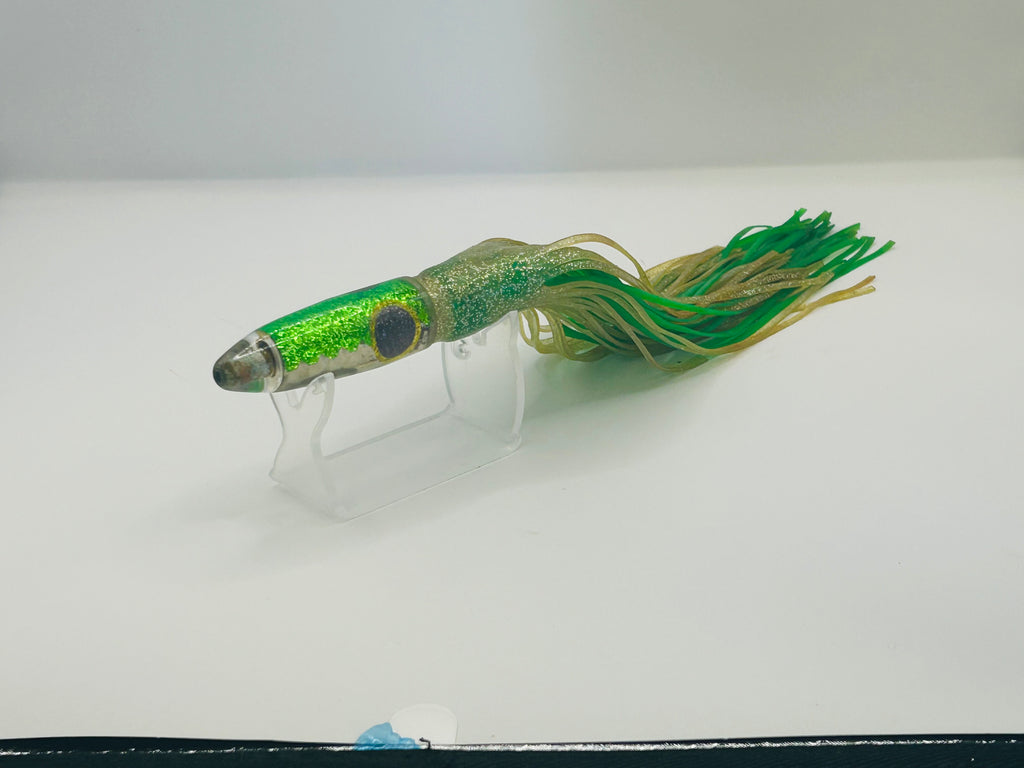 Vintage 9.5" FRED ZIER "Triple Z" (ZZZ) Bullet Marlin Trolling Lure - Mackerel Foil