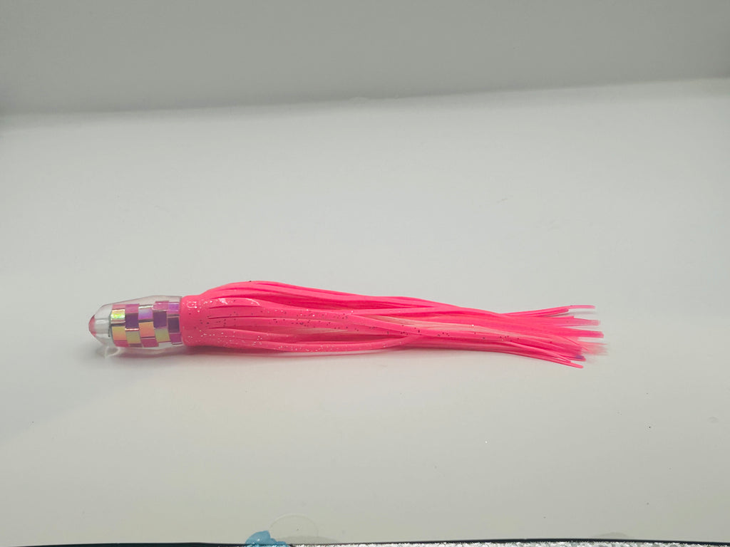 KC Lures - 5” Disco Strawberry Single Hole Bullet Pink over Pink and White New Skirts