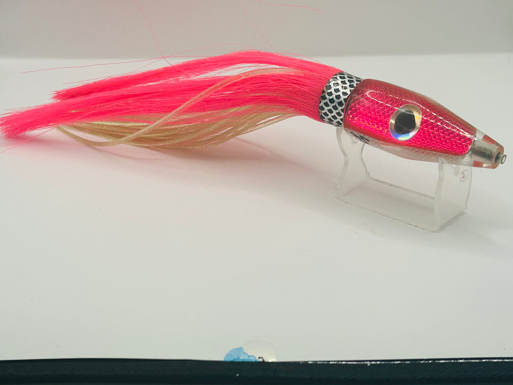 Rare Vintage Sadu Lures 4" Heavy Bullet Trolling Lure 7oz Original Skirts