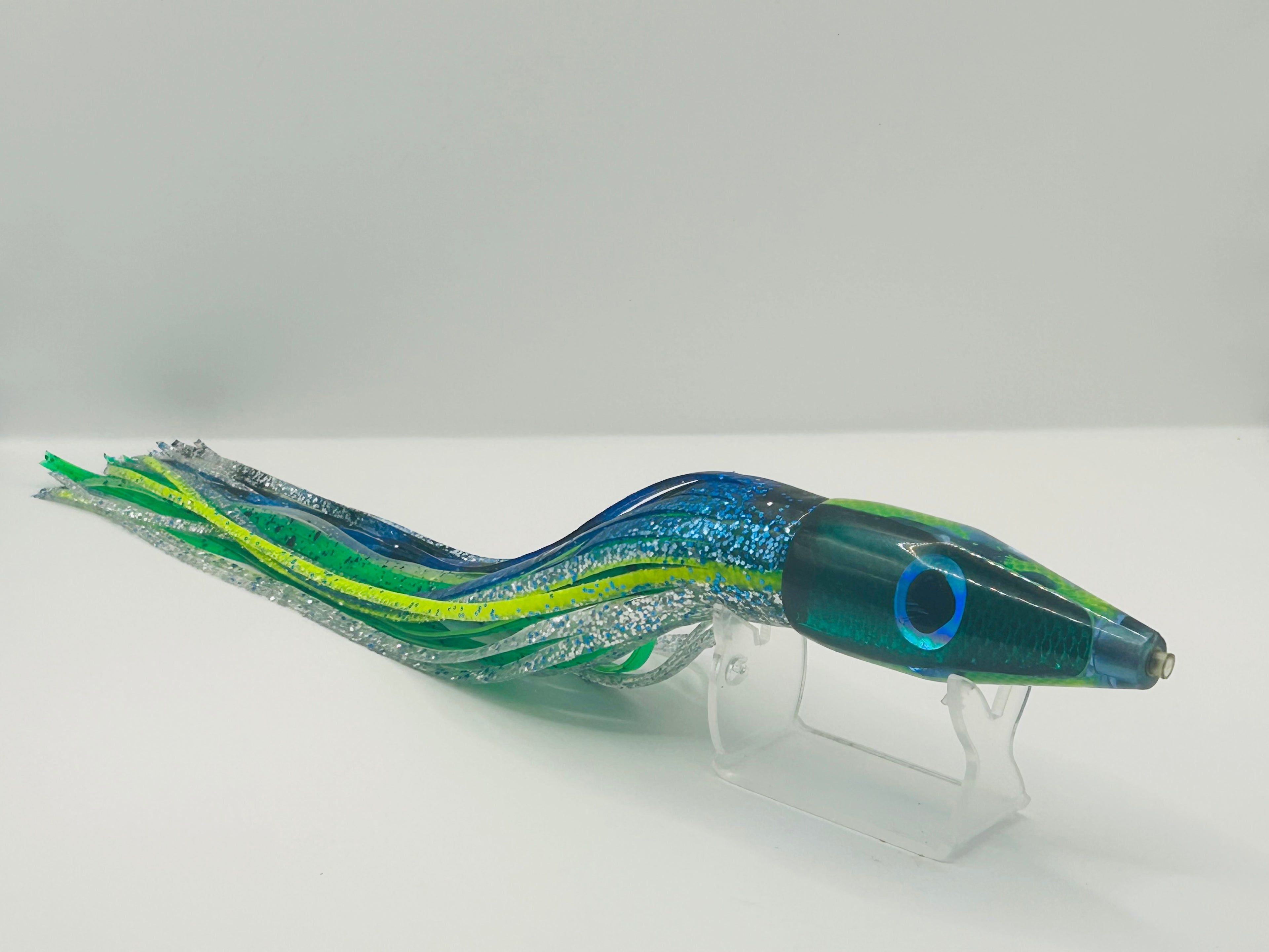 Rare Vintage Sadu Lures 4" Bullet Trolling Lure 7oz Heavy Custom Reskirted (Copy)