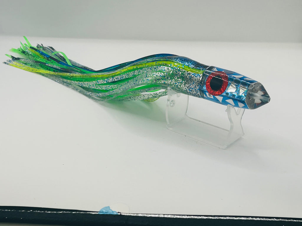 KC Lures - 9” Blue Cracked Glass Single Hole Bullet New Skirts.