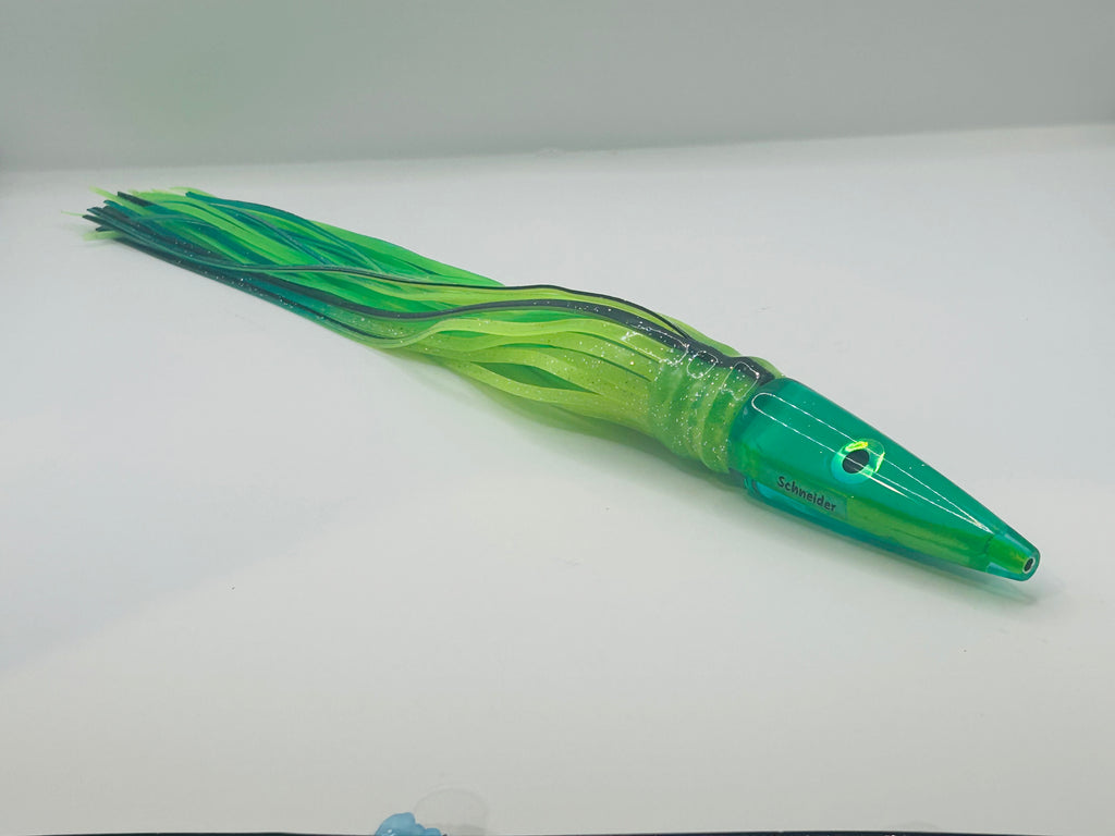 Schneider Lures 11” Streaker Green Insert Skirted in Green and Yellow Over Green New