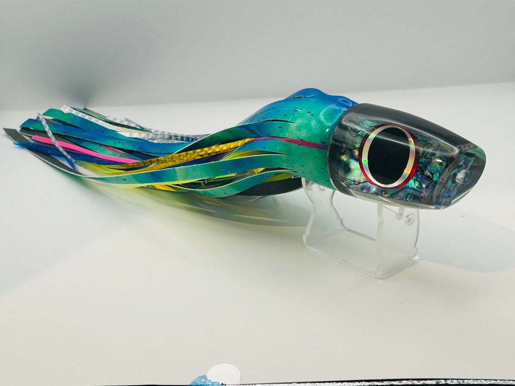 Legends Lures Cleopatra 70 16” Skirted in Mahi Madness Fire Tailz Vinyl All New.