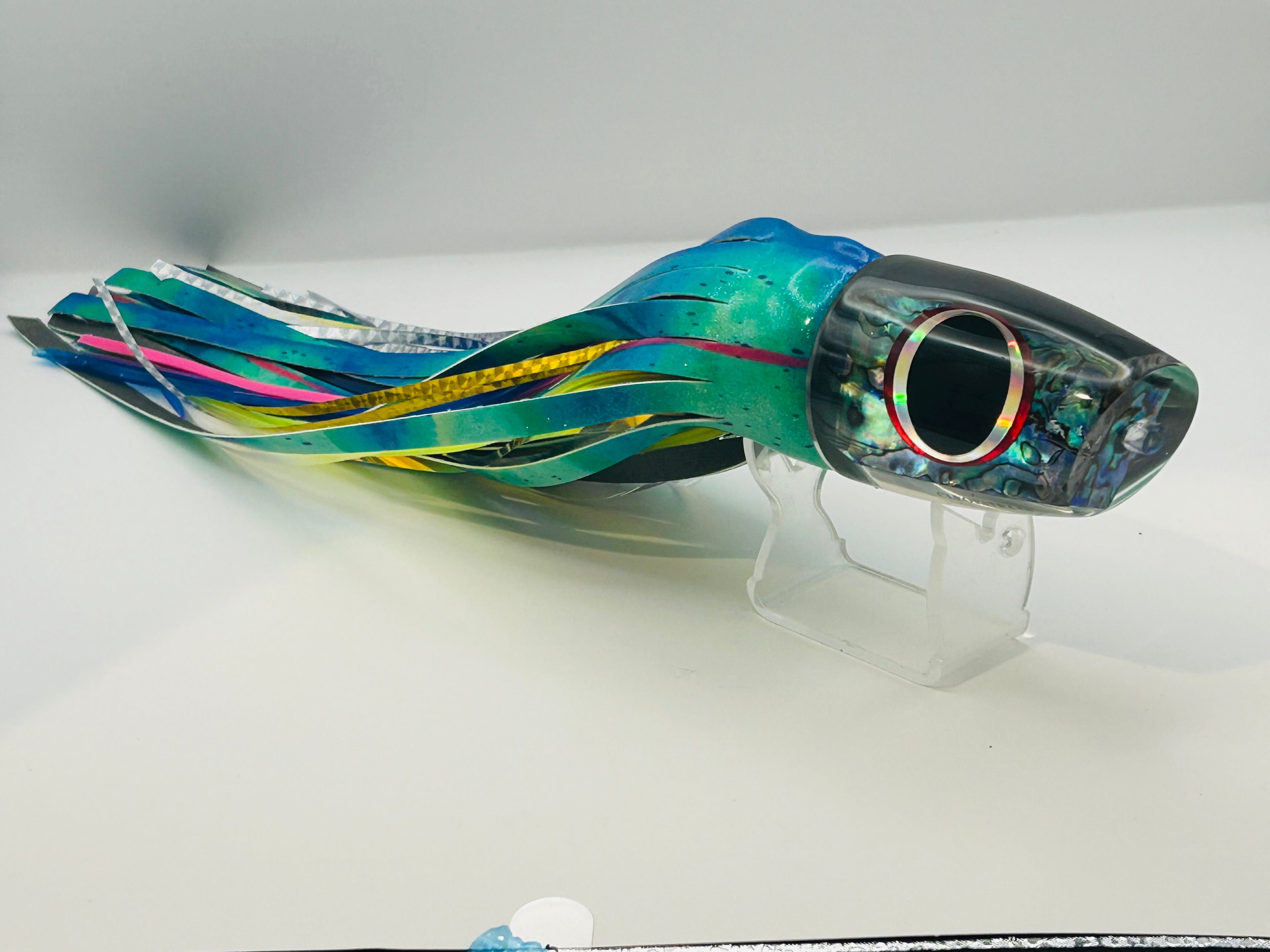 Legends Lures Cleopatra 70 16” Skirted in Mahi Madness Fire Tailz Vinyl All New.