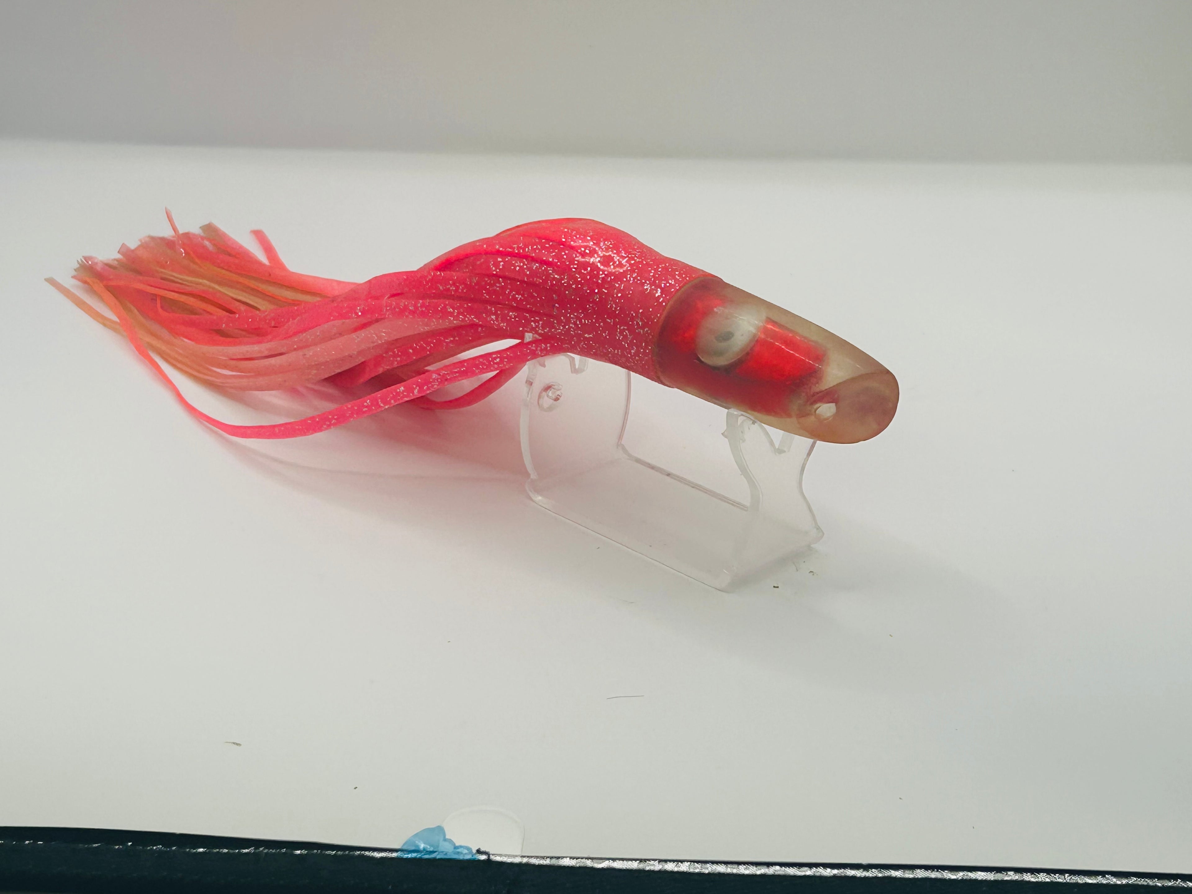 Vintage 9" EAT MY TACKLE "Pusher" Trolling Lure - Pink Red Silver Prism Foil