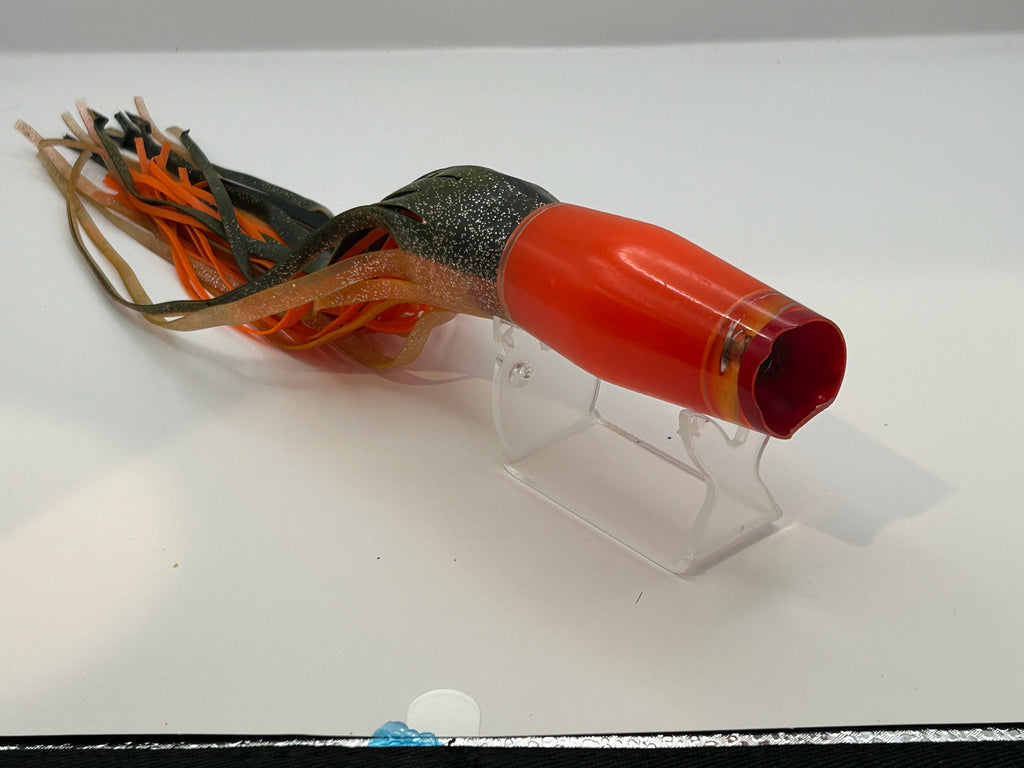 Vintage Fred Zier "Triple ZZZ" 13" Orange Yap Chugger Lure - Rare Handmade Masterpiece