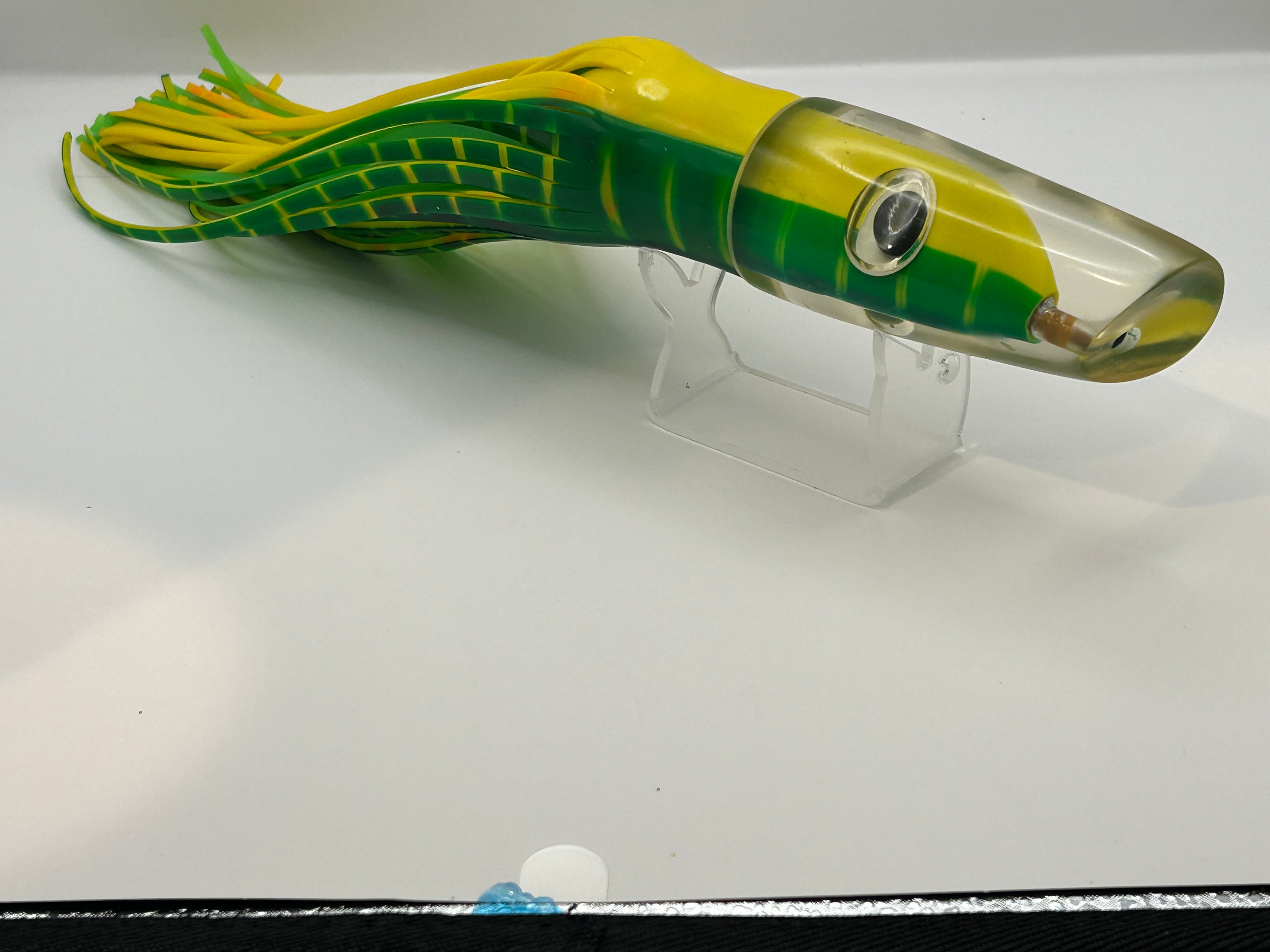 AL Lure Large Swimmer Green/Yellow color. 14” length