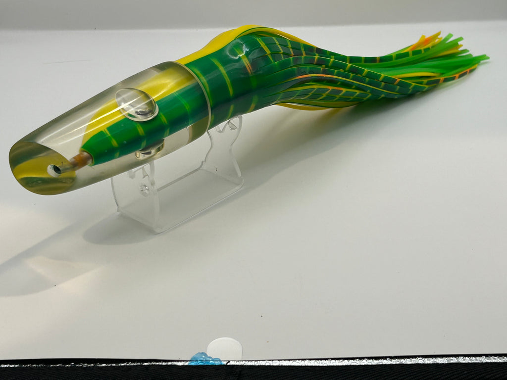 AL Lure Large Swimmer Green/Yellow color. 14” length
