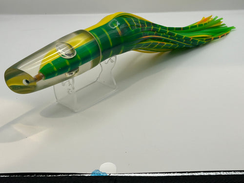 AL Lure Large Swimmer Green/Yellow color. 14” length