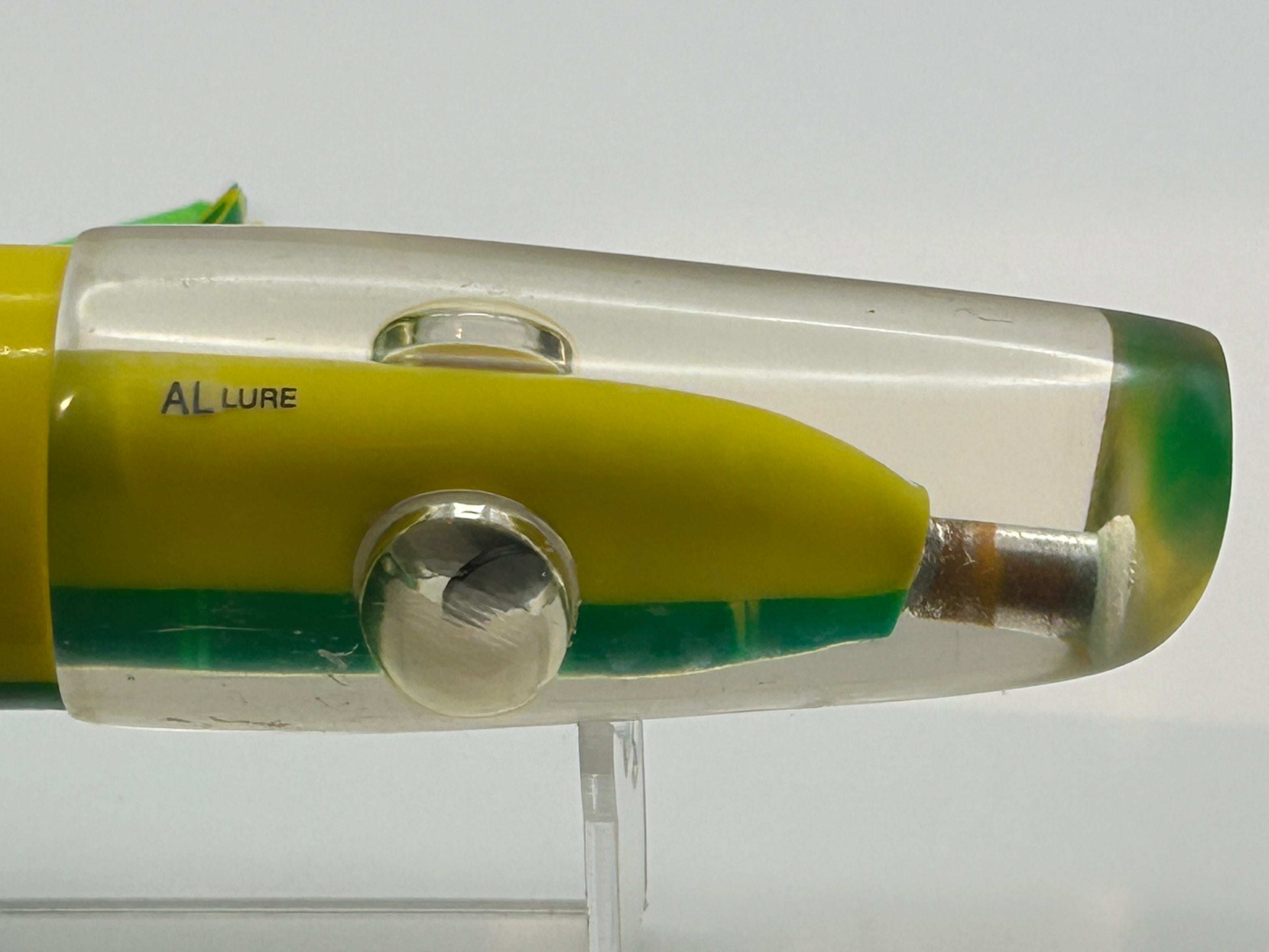 AL Lure Large Swimmer Green/Yellow color. 14” length