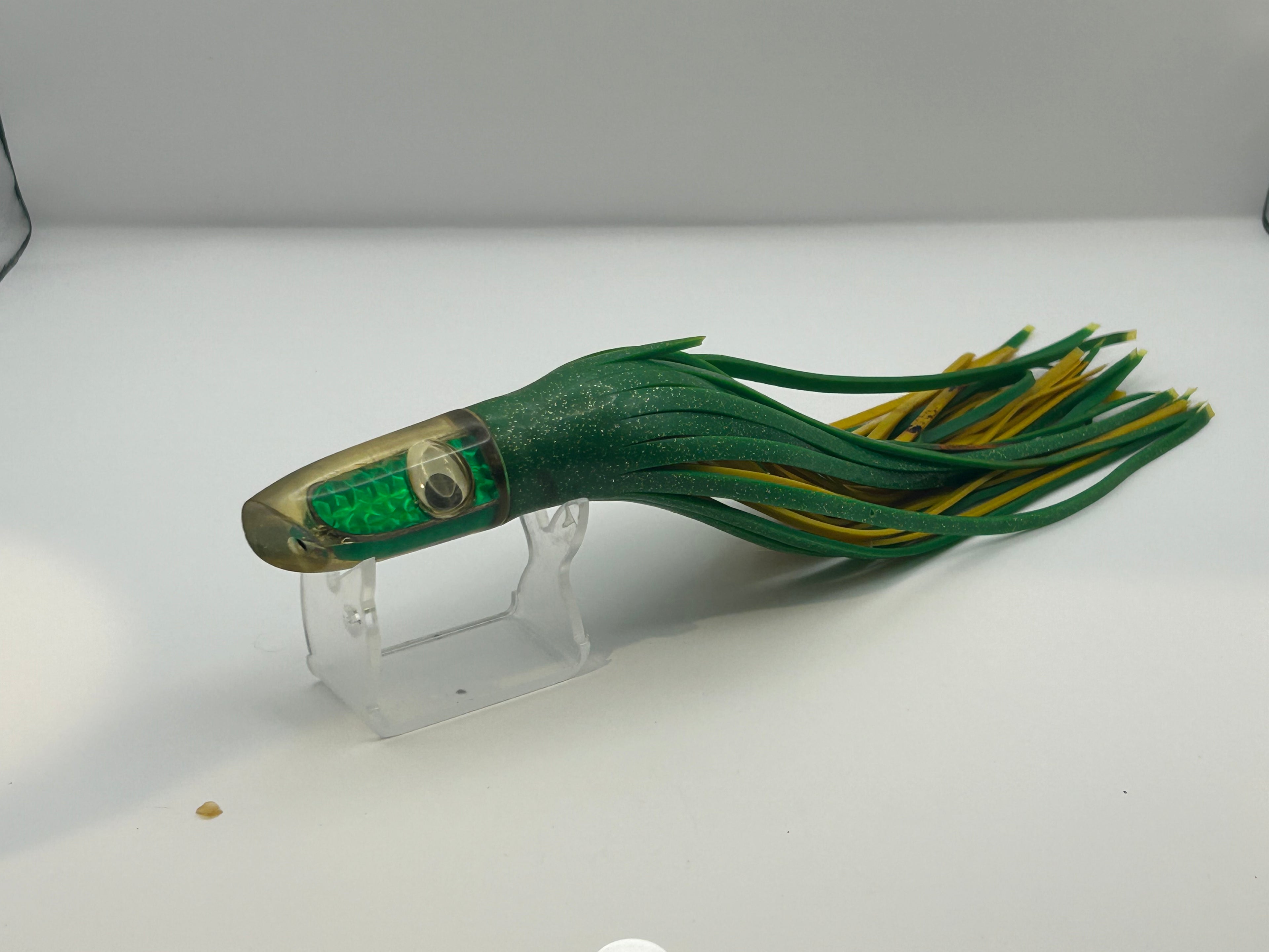 J T Custom Lures Stubby Swimmer Green Foil Insert