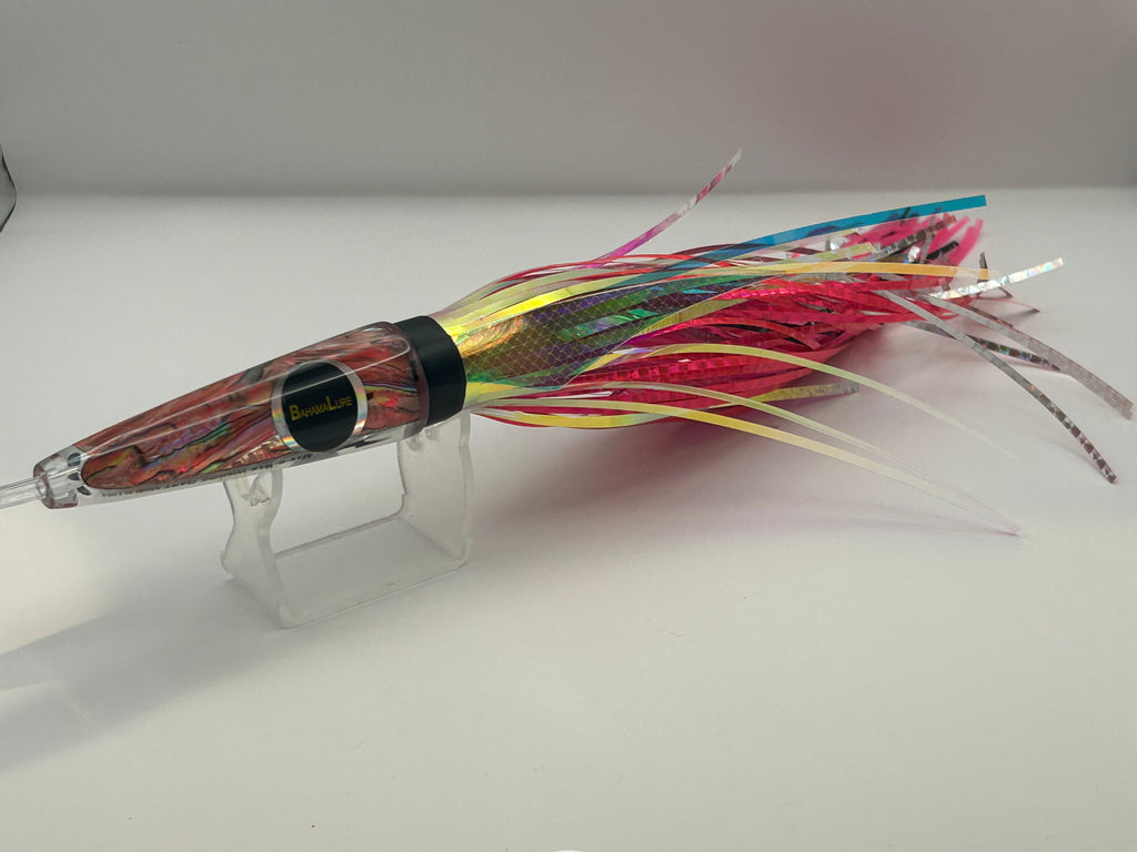 BahamaLure Wahoo Dart  Pink Shell Insert with Black Back insert 12”