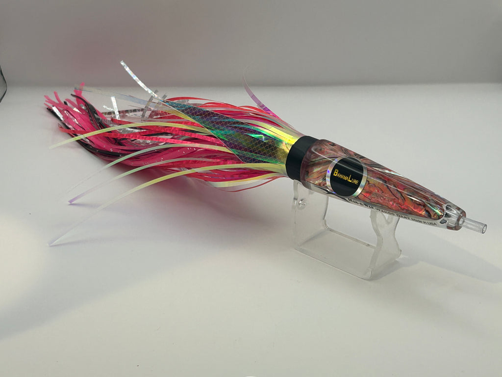 BahamaLure Wahoo Dart  Pink Shell Insert with Black Back insert 12”