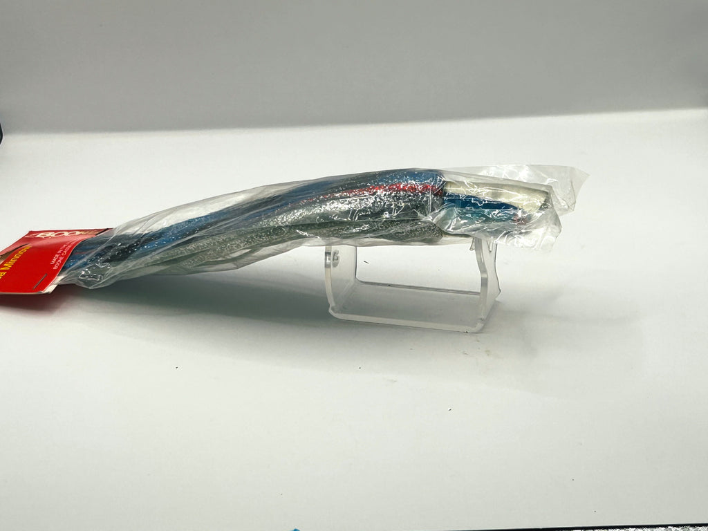 Vintage Boone Cairns Swimmer 9" Trolling Lure NOS Sealed Black Purple Slant Head