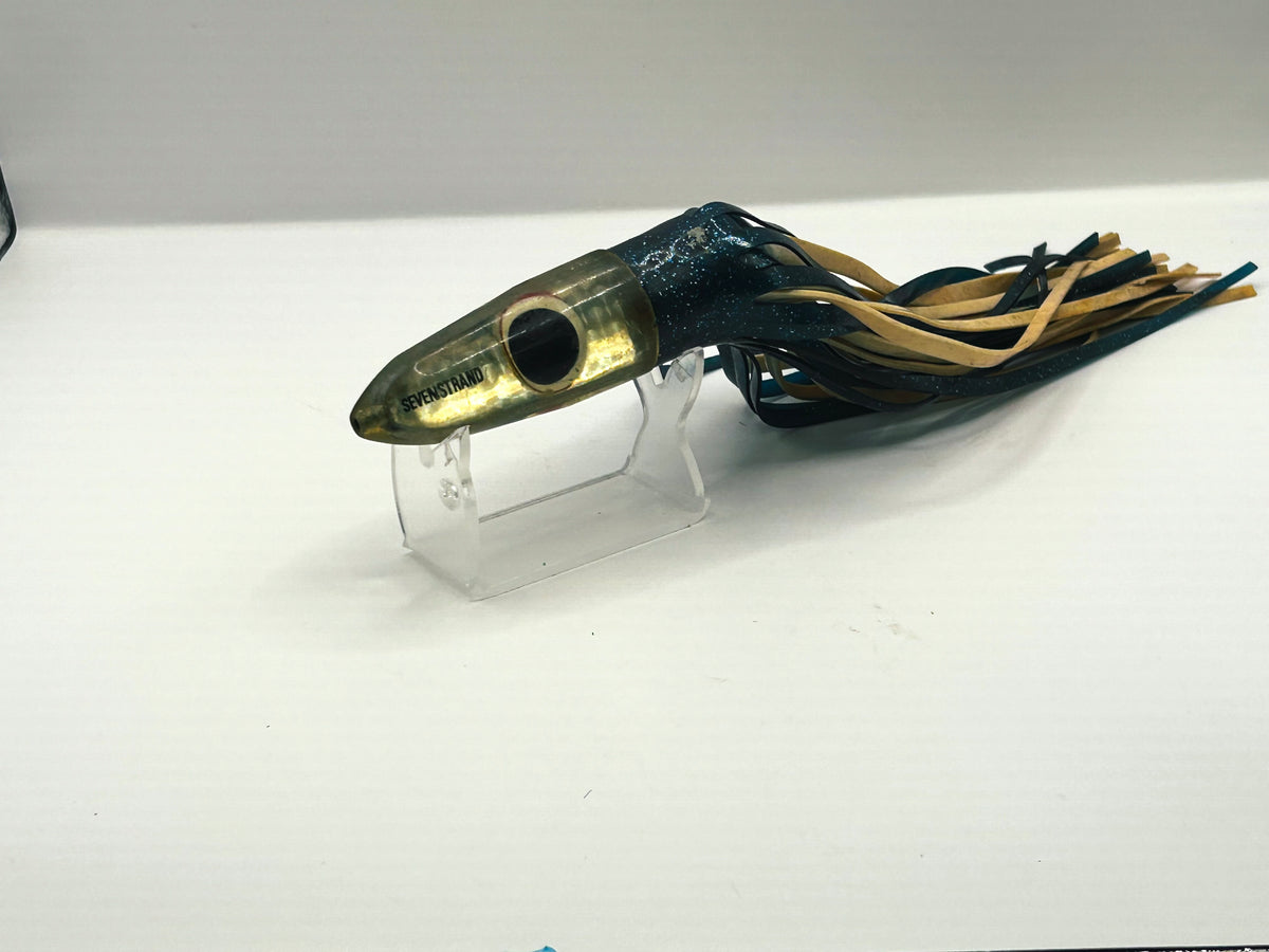 Vintage Sevenstrand Pro Series Heavy Bullet 10" Trolling Lure Head - Blue/White