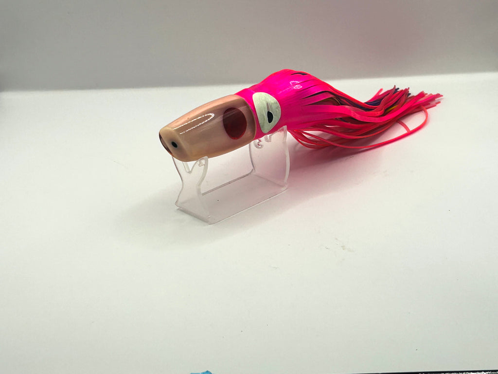 Vintage Futa Lures 9" Plunger Trolling Lure Head - Pink & Mother of Pearl (MOP) Shell – Custom Hawaiian Marlin & Ahi Lure