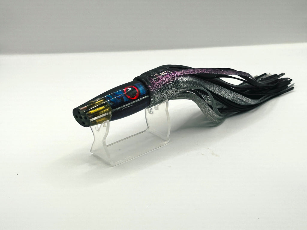 Big Reidee Purple Shell Blue Back Black-Red Eyes 4-Hole Cut Face 9" 4.7OZ