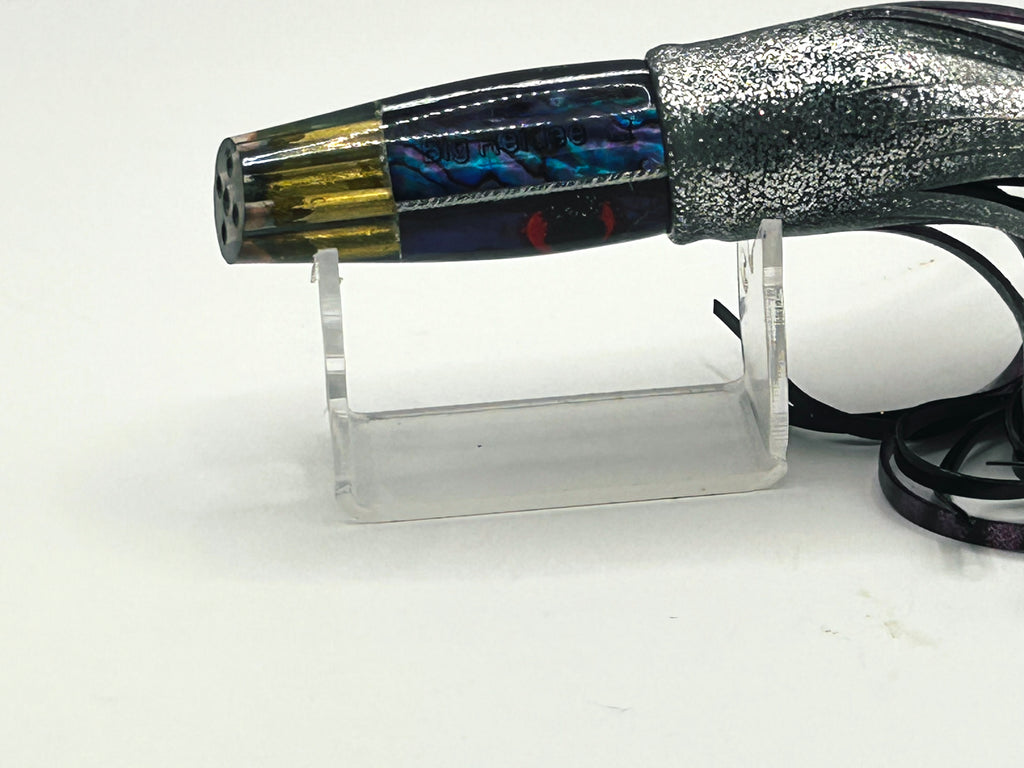 Big Reidee Purple Shell Blue Back Black-Red Eyes 4-Hole Cut Face 9" 4.7OZ
