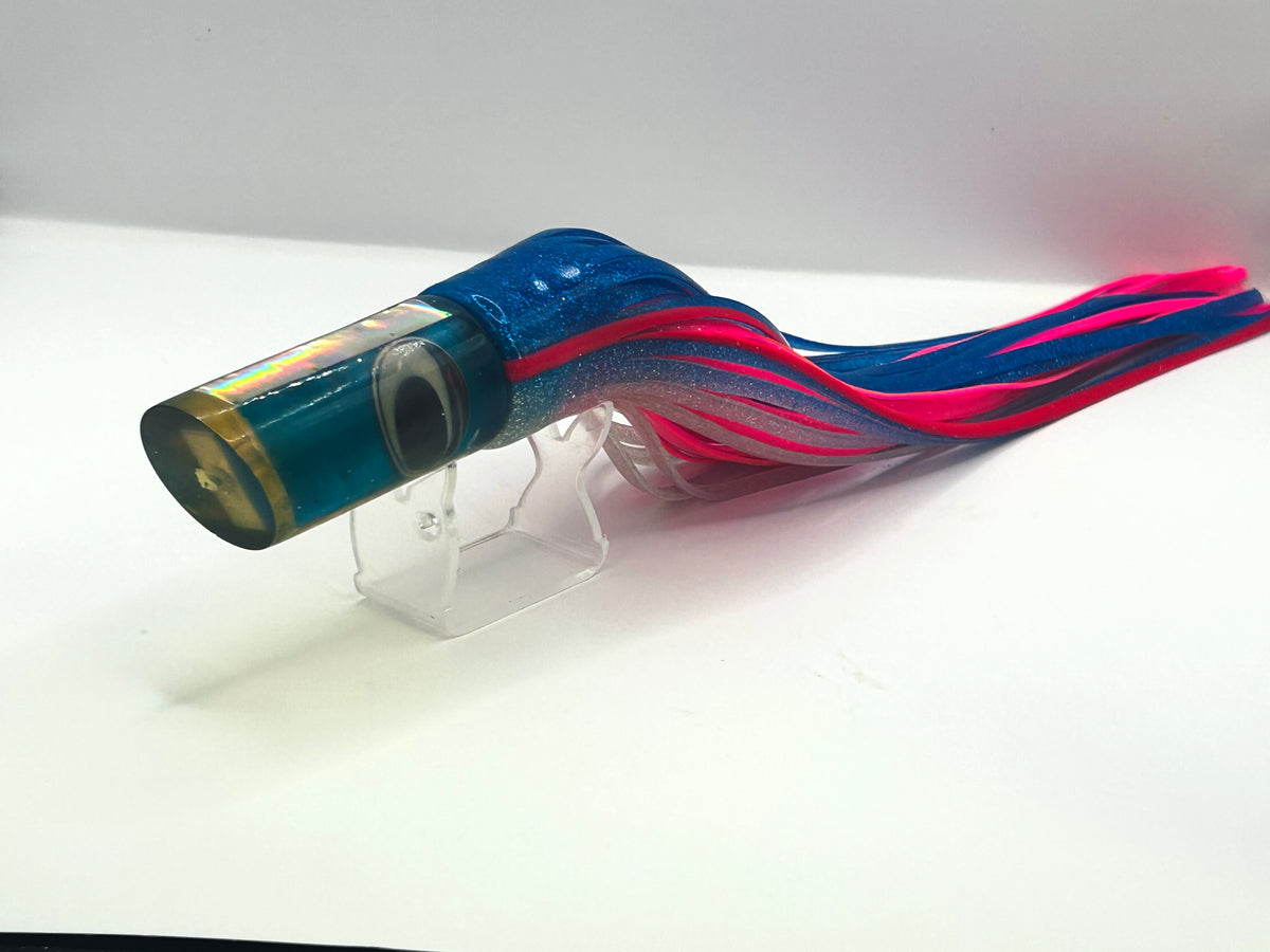 Vintage Marlin Magic Large Soft Head Tube Lure - Blue Abalone Shell Kona Hawaii