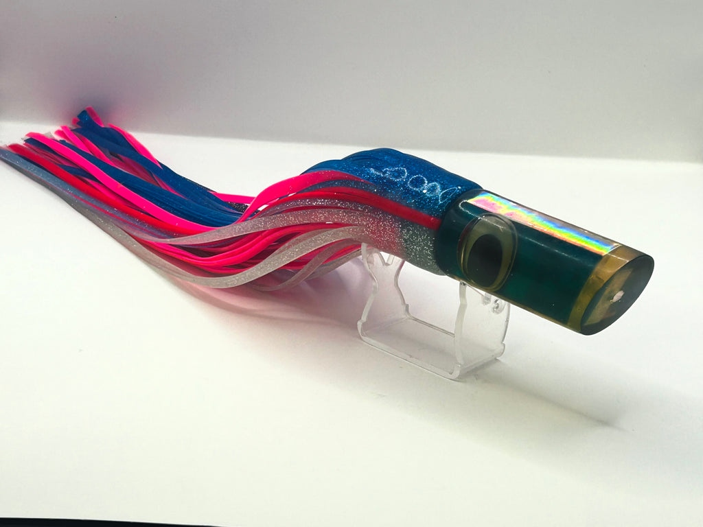 Vintage Marlin Magic Large Soft Head Tube Lure - Blue Abalone Shell Kona Hawaii