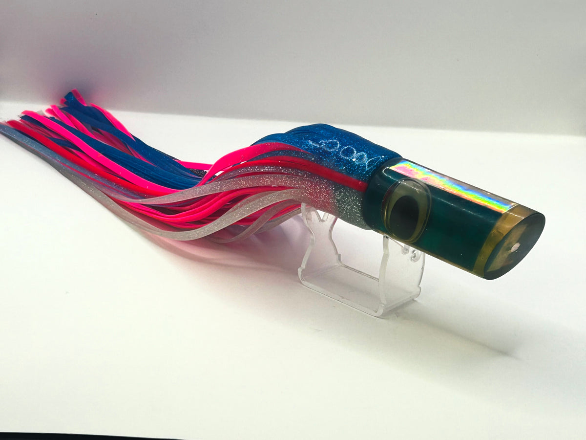 Vintage Marlin Magic Large Soft Head Tube Lure - Blue Abalone Shell Kona Hawaii