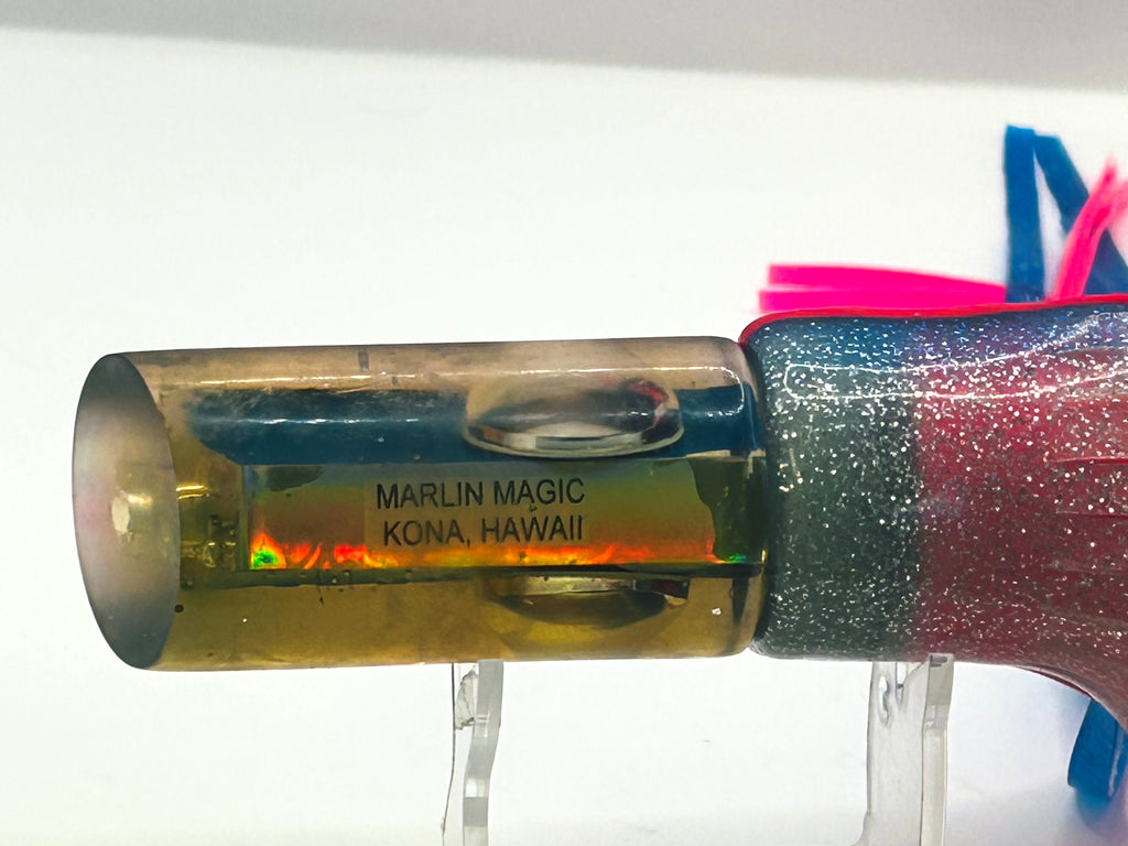 Vintage Marlin Magic Large Soft Head Tube Lure - Blue Abalone Shell Kona Hawaii